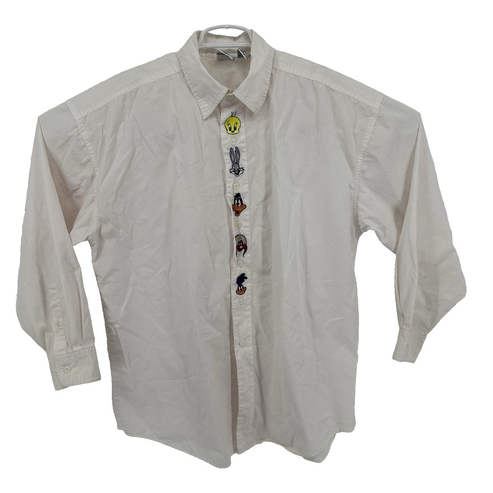 Vintage Acme Clothing Co Looney Tunes Bugs Bunny Taz Button Up Shirt L Hong Kong